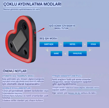 Güneş Enerjili Kablosuz Neon Atmosfer Işığı