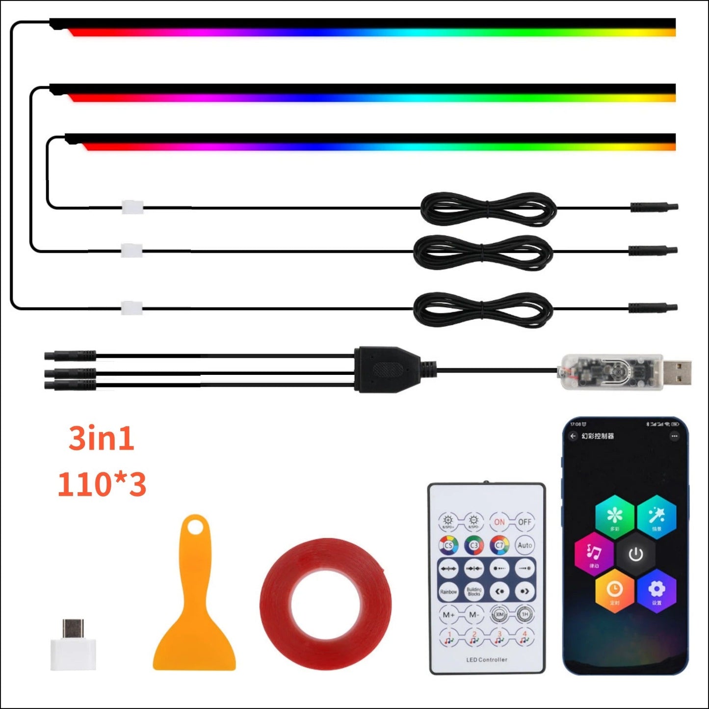 DazzleStore Kumandalı Araba İçi Neon